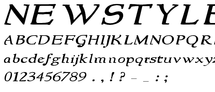 NewStyleWide Italic font